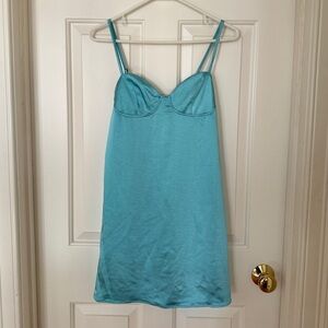 NWT Turquoise Satin Slip Dress